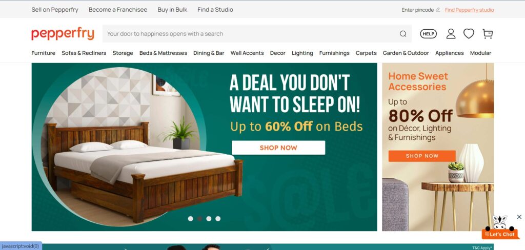 online marketplaces india- pepperfry